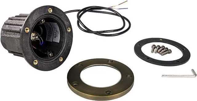 Alt view image 6 of 7 - 12V Brass In-Ground Well Light (Open Top) with 5W 2700K Warm White MR16 LED Bulb for Low Voltage Landscape Lighting of Outdoor Pathway, Garden, Shrubs, Columns or Trees