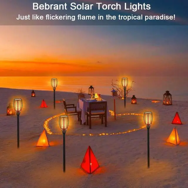 Alt view image 4 of 7 - Aityvert Upgraded Solar Torch Lights 43 inches Flickering Dancing Flames Waterproof Outdoor Landscape Decorations Lighting Dusk to Dawn Auto On/Off Solar Lights for Halloween Christmas 2-Pack