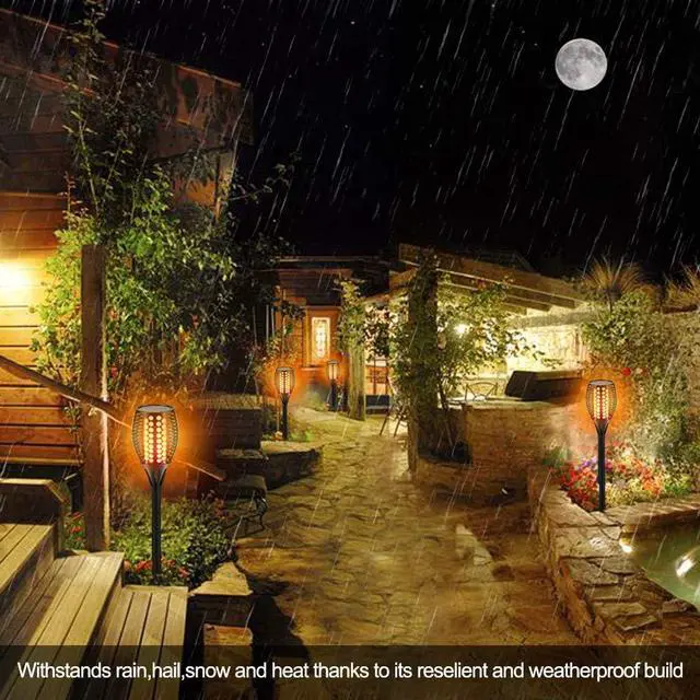 Alt view image 6 of 7 - Aityvert Upgraded Solar Torch Lights 43 inches Flickering Dancing Flames Waterproof Outdoor Landscape Decorations Lighting Dusk to Dawn Auto On/Off Solar Lights for Halloween Christmas 2-Pack