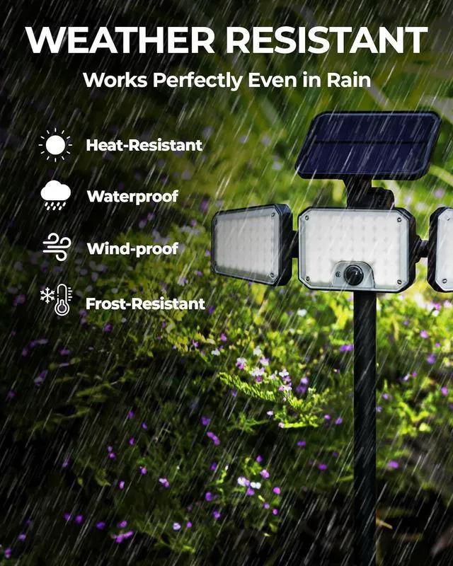 Alt view image 4 of 6 - Bell+Howell Bionic Flood Light AS SEEN ON TV, 500 Lumen Deluxe Version Bionic Floodlight, LED Solar Flood Lights Outdoor Motion Sensor Waterproof Solar Security Lights with 360° 3 Panel Design