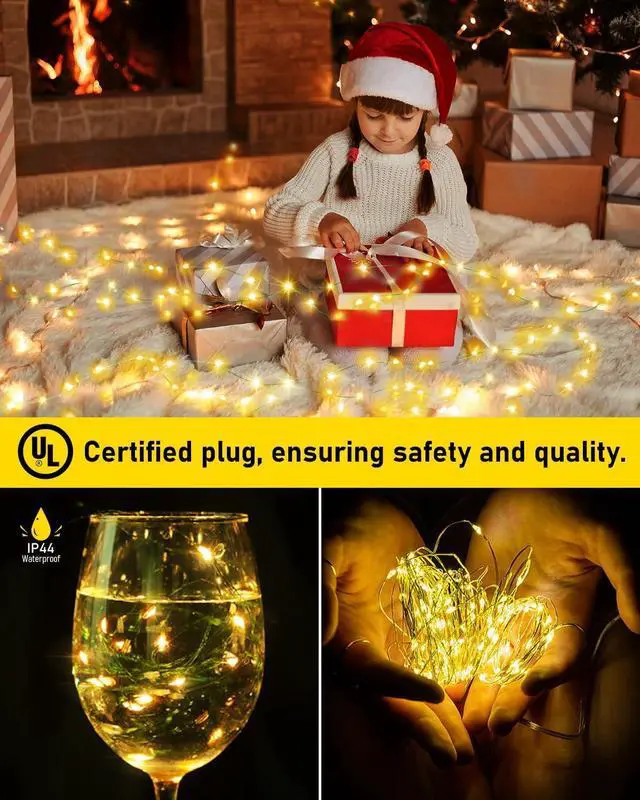 Alt view image 6 of 7 - KNONEW 400FT Outdoor Christmas Fairy Lights Plug in,1200 LED String Lights Outdoor Waterproof 8 Modes Memory Times for Wedding Bedroom Walls Garden Trees Decoration(Warm White)