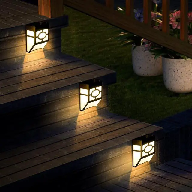 Alt view image 4 of 7 - SOLPEX 16 Pack Solar Deck Lights Outdoor, Solar Fence Lights2 Modes Christmas Garden Decoration Lights,RBG/Warm White LED Decorative Lighting for GardenYardPostPath&Driveway