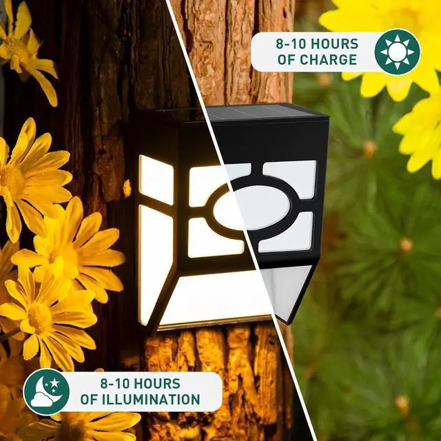 Alt view image 3 of 7 - SOLPEX 16 Pack Solar Deck Lights Outdoor, Solar Fence Lights2 Modes Christmas Garden Decoration Lights,RBG/Warm White LED Decorative Lighting for GardenYardPostPath&Driveway