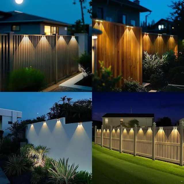 Alt view image 5 of 6 - Peasur Solar Fence Lights Outdoor 8 Pack, Deck Light Solar Powered, Waterproof LED Step Lights for Railing Yard Patio Outside Wall(Warm White)