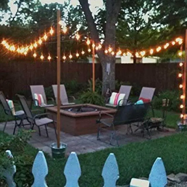 Alt view image 4 of 7 - Banord Outdoor String Lights Commercial Grade 96ft Waterproof with 30 S14 Shatterproof Dimmable LED Bulbs, Heavy Duty Hanging Lights for Patio Garden Backyard Decoration, 2W 2x48ft Strands