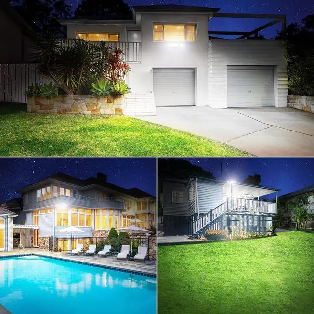 Alt view image 7 of 7 - Onforu 3 Packs 60W Flood Lights Outdoor, 6000LM Brightness Security Lights,Switch Controlled, IP65 Waterproof, 6500K Exterior LED Flood Light with 3 Adjustable Heads for Yard Home