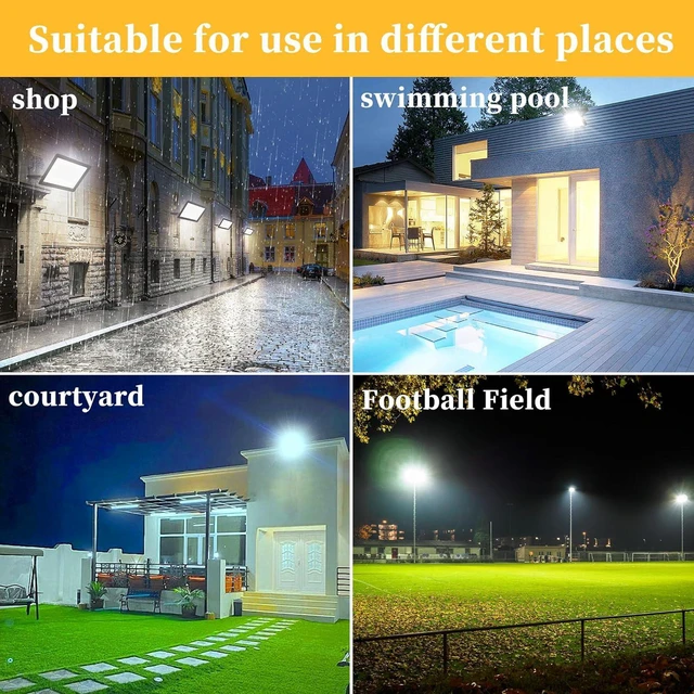 Alt view image 7 of 7 - 2 Pack 200W LED Flood Lights, 25000 LM Super Bright, IP66 Waterproof 6000K Daylight White for Patio, Yard, Garden & Playground