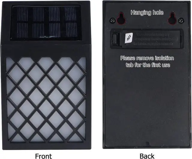 Alt view image 6 of 7 - Dynaming Solar Flame Wall Lights Outdoor, 8 Pack Solar Powered Wall Lights, Flickering Flame Auto On/Off Wall Mounted Fence Deck Lights Lattice Decorative for Garage Garden Pathway Patio Porch Yard