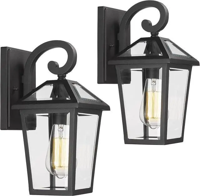 Main image of Outdoor Light Fixtures Wall Mount, Waterproof Exterior Wall Lanterns with Glass, Outside Wall Sconces, Front Porch Lights for House Garage Doorway Patio (Small, 2Pack)