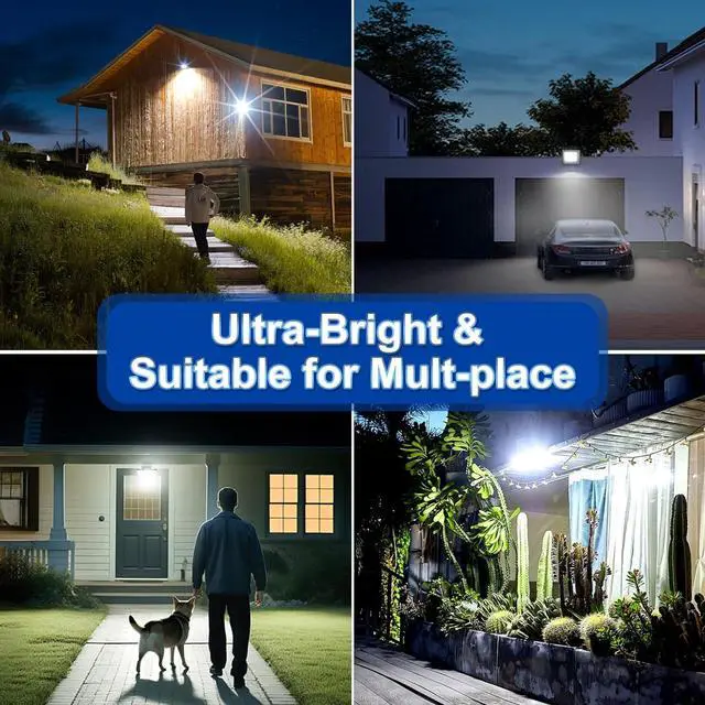 Alt view image 7 of 7 - Solar Lights Outdoor,IP66 Waterproof Solar Street Lights with Motion Sensor & Remote,6500K Dusk to Dawn Security Light for Parking Lot/Yard/Garden (2 Pack)
