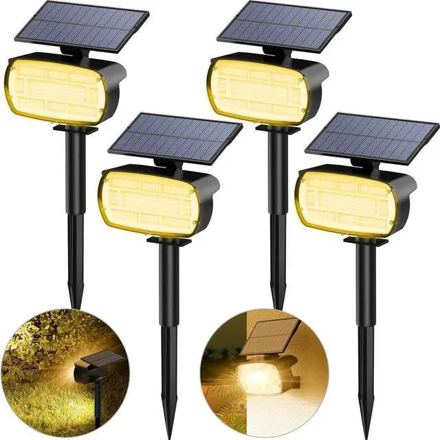 Main image of Fabrito Solar Spot Lights Outdoor 136 LEDs, Big Brighter Lighting Solar Lights Outdoor, 4 Pack IP65 Waterproof Landscape Spotlights Auto On/Off for Yard, Garden, Pathway, Plants,Tree (Warm White)