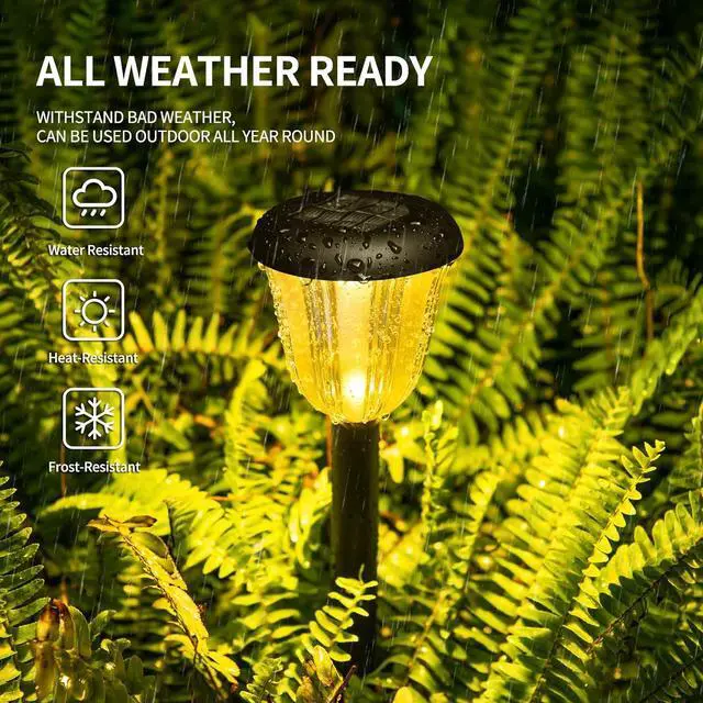 Alt view image 3 of 7 - Waterproof Solar Pathway Lights Outdoor - 8 Pack Landscape Light Solar Powered 2 Lighting Modes RGBW, Auto On/Off Garden Lights for Outside, Yard, Patio Walkway Driveway
