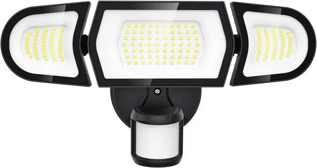 Main image of Olafus 100W LED Security Light Motion Sensor Outdoor Light, Motion Flood Light Dusk to Dawn, 9000LM Super Bright 6500K Exterior Motion Detector Floodlight for Garage Yard Porch Eave IP65, Black