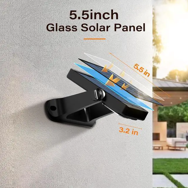 Alt view image 4 of 7 - 200LM Solar Wall Lights Outdoor 6 Colors, 2200mAh Long Lasting Solar Powered Deck Lights, 360° Adjustable Porch Light IP65 Waterproof, Glass Panel Fence Light for Gutter, Step, 4 Pack