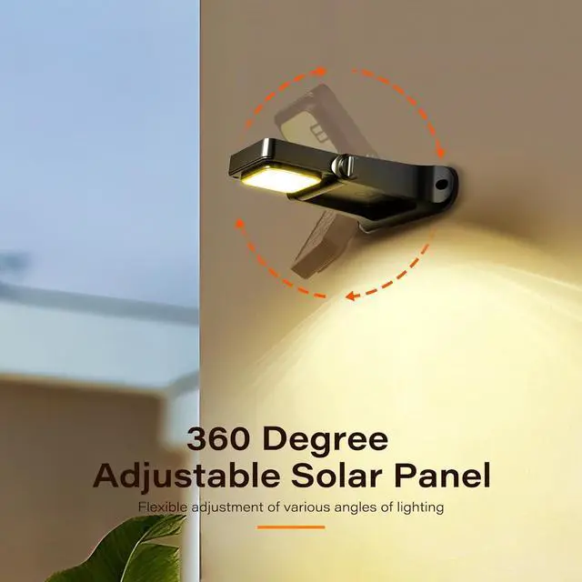 Alt view image 5 of 7 - 200LM Solar Wall Lights Outdoor 6 Colors, 2200mAh Long Lasting Solar Powered Deck Lights, 360° Adjustable Porch Light IP65 Waterproof, Glass Panel Fence Light for Gutter, Step, 4 Pack
