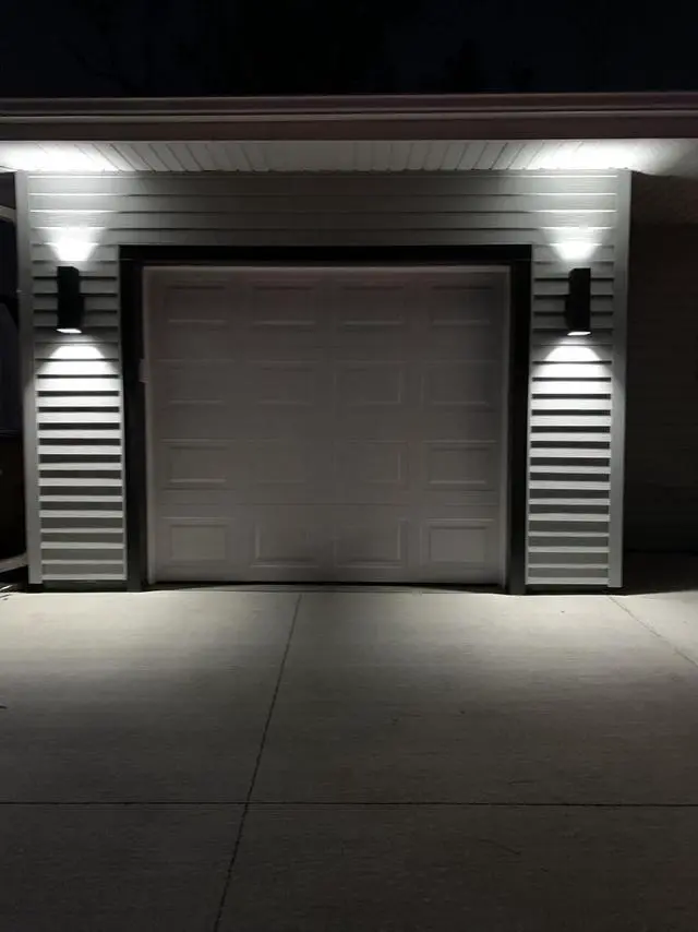 Alt view image 6 of 7 - Up and Down Lights Outdoor Wall Light Dusk to Dawn, Exterior Light Fixture Wall Mount 2 Pack, Matte Black Front Porch Light, IP65 Outdoor Wall Sconce for Patio, Garage, Front Door - ETL Listed