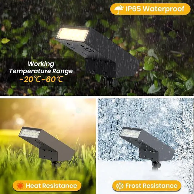 Alt view image 6 of 7 - Solar Pathway Lights Outdoor, Dimmable Solar Spot Light IP65 Waterproof, 500LM 3000K Solars Outdoor Lighting for Walkway Landscape Lawn Yard