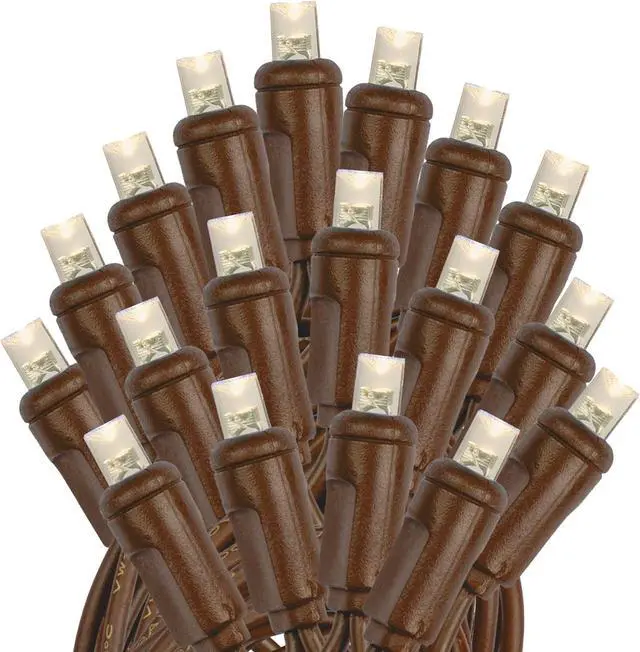 Alt view image 4 of 6 - Novelty Lights Warm White LED Christmas String Lights - UL Listed Indoor/Outdoor Light Set w/ 100 Mini Bulbs for Christmas Tree, Patio, Wedding Decor, and More - (Brown Wire, 34' Long)