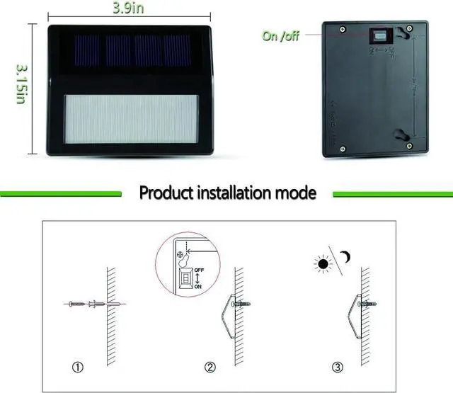 Alt view image 3 of 6 - Solar Lights Outdoor, Waterproof Solar Powered Deck Step Lights for Patio Garden Backyard Garage Driveway Pathway Outside Wall Lighting (Warm White/6 Pack)