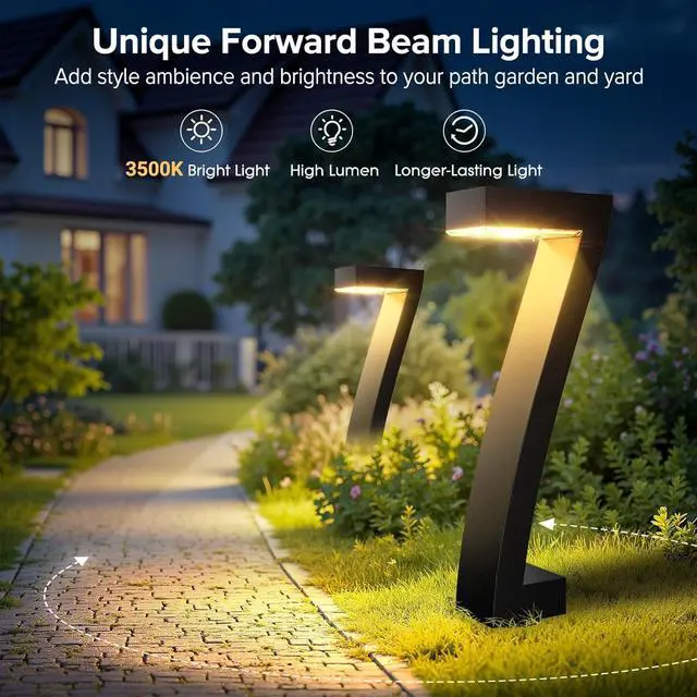 Alt view image 4 of 7 - WdtPro Solar Lights Outdoor Pathway Lights, 4 Pack Upgraded Bright LED Outdoor Solar Light for Outside, IP65 Waterproof Solar Garden Light for Yard, Driveway, Walkway, Landscape, Patio Decor