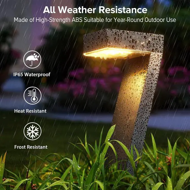 Alt view image 6 of 7 - WdtPro Solar Lights Outdoor Pathway Lights, 4 Pack Upgraded Bright LED Outdoor Solar Light for Outside, IP65 Waterproof Solar Garden Light for Yard, Driveway, Walkway, Landscape, Patio Decor
