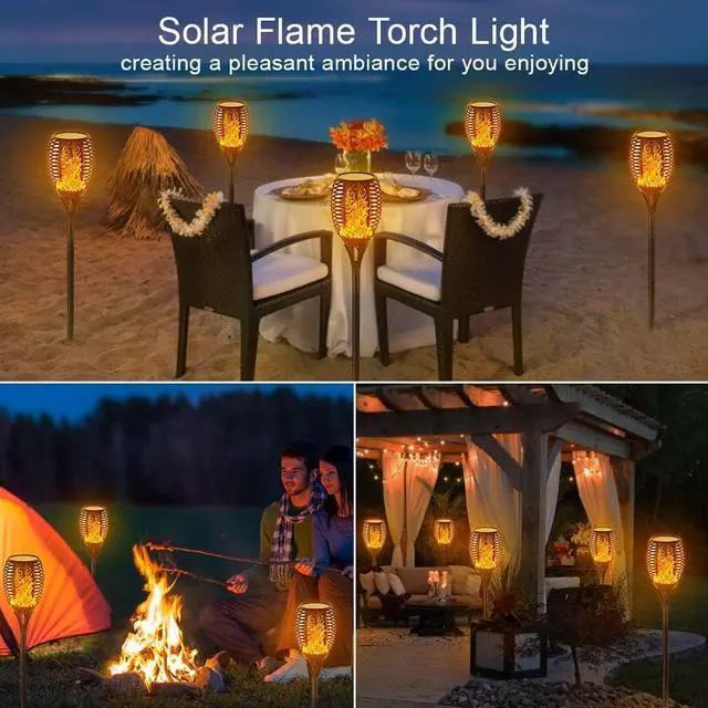Alt view image 5 of 6 - EOYIZW Solar Lights Outdoor 4 Pack, 99 LEDs Solar Torch Light with Flickering Flame- IP65 Waterproof Solar Garden Lights, Solar Powered Outdoor Lights for Porch Yard Patio Halloween Decorations