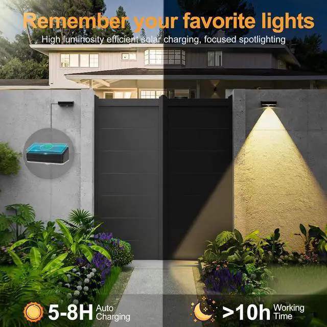 Alt view image 3 of 7 - Solar Fence Lights,Fence Lights Solar Powered Waterproof IP65 Multicolor Led 12 Fixed Colors RGB Color Changing for Pool, Deck, Patio, Porch, Stairs, Holiday(8)