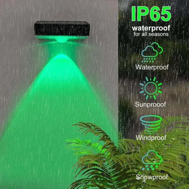 Alt view image 6 of 7 - Solar Fence Lights,Fence Lights Solar Powered Waterproof IP65 Multicolor Led 12 Fixed Colors RGB Color Changing for Pool, Deck, Patio, Porch, Stairs, Holiday(8)