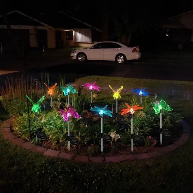Alt view image 6 of 7 - Anordsem Solar Garden Lights Outdoor: 6 Waterproof PVC Insect Light Heads - Changeable Color LED Stake for Homeowners Patio Decoration - Gardening Gifts for Garden Enthusiasts