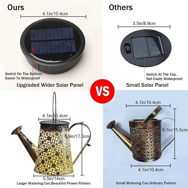 Alt view image 5 of 7 - VOOKRY Solar Watering Can Lights, Large Retro Metal Hanging Solar Lights Outdoor Waterproof, Birthday Gifts for Women Mom Grandma Garden Decor Yard Light LED Decoration Outside for Porch Lawn Patio