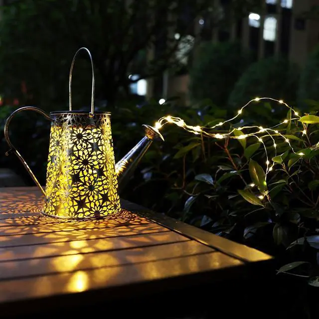 Alt view image 7 of 7 - VOOKRY Solar Watering Can Lights, Large Retro Metal Hanging Solar Lights Outdoor Waterproof, Birthday Gifts for Women Mom Grandma Garden Decor Yard Light LED Decoration Outside for Porch Lawn Patio
