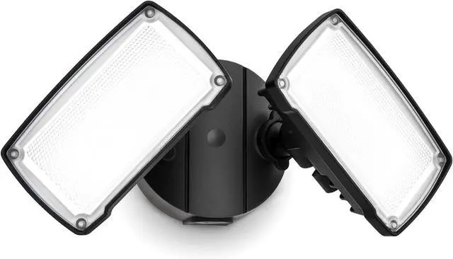 Main image of LUTEC 32W 3500LM Integrated Dual-Head LED Flood Light Outdoor,Switch Controlled LED Security Light,5000K Wall Mount Exterior Flood Light,P65 Waterproof for Garage, Yard, Patio-Black