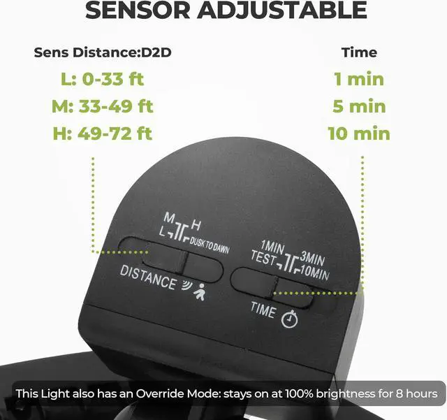Alt view image 3 of 7 - LED Motion Sensor Outdoor Lights, 38W 4000LM 5000K Daylight, IP65 Waterproof Flood Light, 2 Head Dusk to Dawn Motion Detected Security Lights for Patio, Garage, Yard (Black)