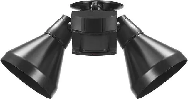 Alt view image 3 of 7 - Globe Electric 17000140 180-Degree 240 W Twin Head Black Hardwired Motion Sensor Security Flood Light with MotionBright
