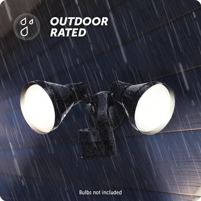 Alt view image 4 of 7 - Globe Electric 17000140 180-Degree 240 W Twin Head Black Hardwired Motion Sensor Security Flood Light with MotionBright