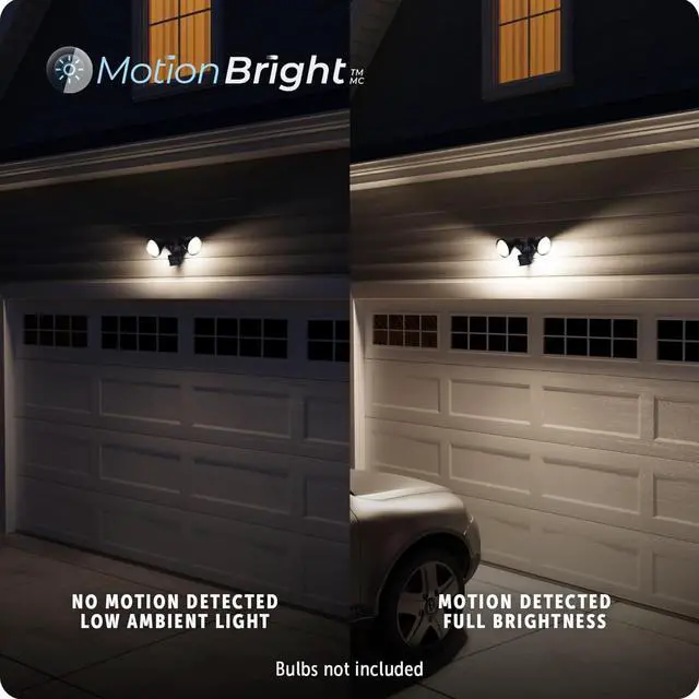 Alt view image 6 of 7 - Globe Electric 17000140 180-Degree 240 W Twin Head Black Hardwired Motion Sensor Security Flood Light with MotionBright