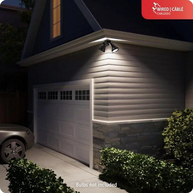 Alt view image 7 of 7 - Globe Electric 17000140 180-Degree 240 W Twin Head Black Hardwired Motion Sensor Security Flood Light with MotionBright