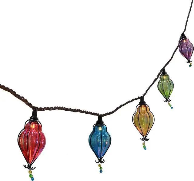 Main image of Multicolor - Decorative String Lights Plug in with 10 Bulbs Connectable, Indoor Outdoor Patio Lights for Party Wedding Bedroom Bistro Cottagecore Decor