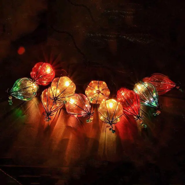 Alt view image 4 of 7 - Multicolor - Decorative String Lights Plug in with 10 Bulbs Connectable, Indoor Outdoor Patio Lights for Party Wedding Bedroom Bistro Cottagecore Decor