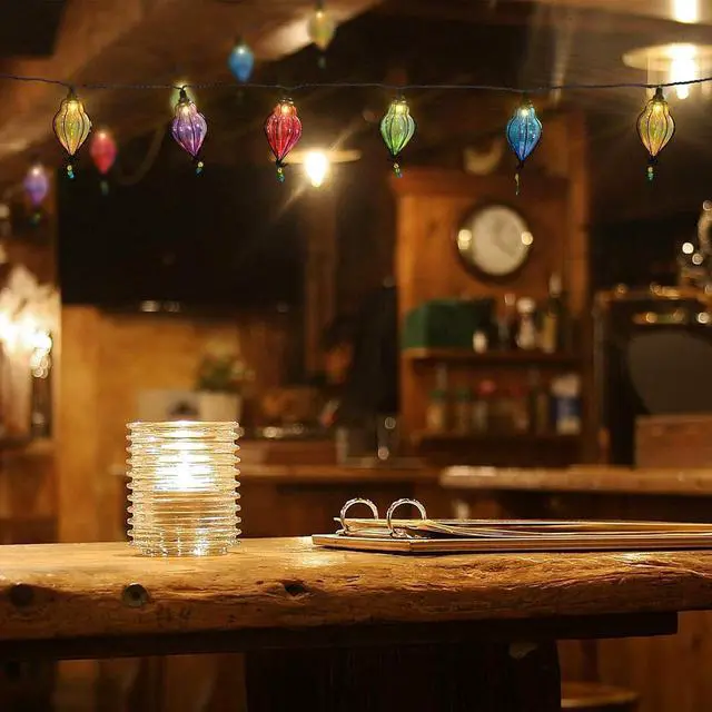 Alt view image 7 of 7 - Multicolor - Decorative String Lights Plug in with 10 Bulbs Connectable, Indoor Outdoor Patio Lights for Party Wedding Bedroom Bistro Cottagecore Decor