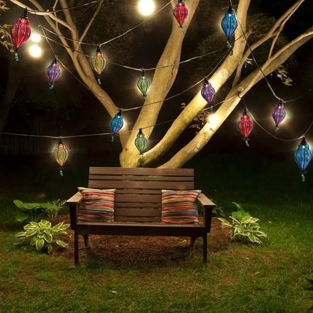 Alt view image 6 of 7 - Multicolor - Decorative String Lights Plug in with 10 Bulbs Connectable, Indoor Outdoor Patio Lights for Party Wedding Bedroom Bistro Cottagecore Decor