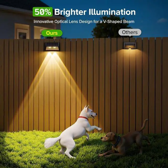 Alt view image 2 of 7 - WdtPro Solar Fence Lights Outdoor - 3500K/6000K 2 Modes, Super Bright Lens LED Fence Lights Solar Powered, IP65 Waterproof Solar Deck Light for Outside Patio Step Stair Railing Wall (6 Pack)