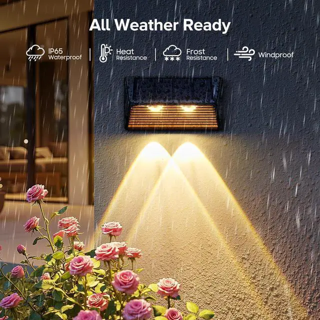 Alt view image 6 of 7 - WdtPro Solar Fence Lights Outdoor - 3500K/6000K 2 Modes, Super Bright Lens LED Fence Lights Solar Powered, IP65 Waterproof Solar Deck Light for Outside Patio Step Stair Railing Wall (6 Pack)