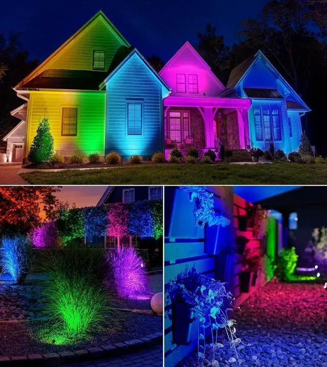 Alt view image 7 of 7 - SUNVIE Halloween Spotlight Outdoor 12W RGB LED Color Changing Landscape Lights with Remote Control 120V Landscape Lighting Waterproof Spot Lights Outdoor for Yard Garden Patio Lawn Decorative, 2 Pack