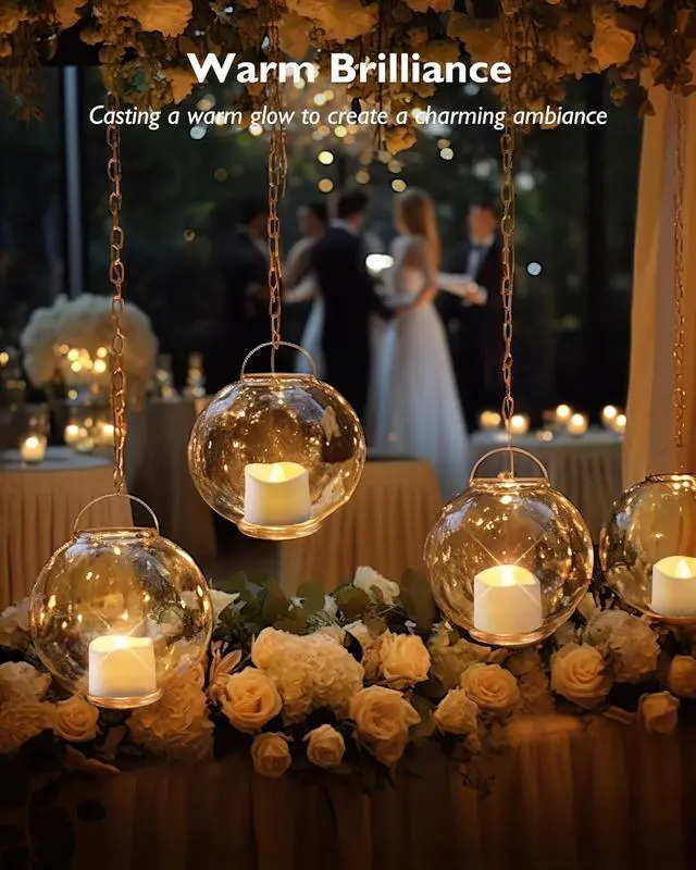 Alt view image 5 of 7 - Homemory Timer Tea Lights Candles Battery Operated, 6H Timer Built-in, Auto On Daily, Flameless LED Tealight Votives for Table Centerpieces, Lantern, Holiday Decor, Warm Lamp, No Remote, 24-Pack