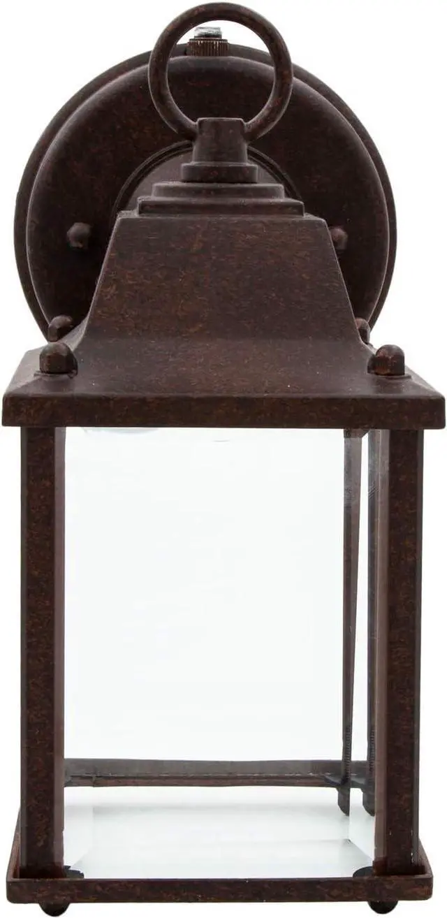 Alt view image 2 of 7 - Maxxima LED Porch Lantern Outdoor Wall Light - Aged Bronze with Clear Glass, 3000K Warm White, 650 Lumens, Dusk to Dawn Photocell Light Sensor, Patio or Porch Sconce Fixture, Exterior Lighting - Brown