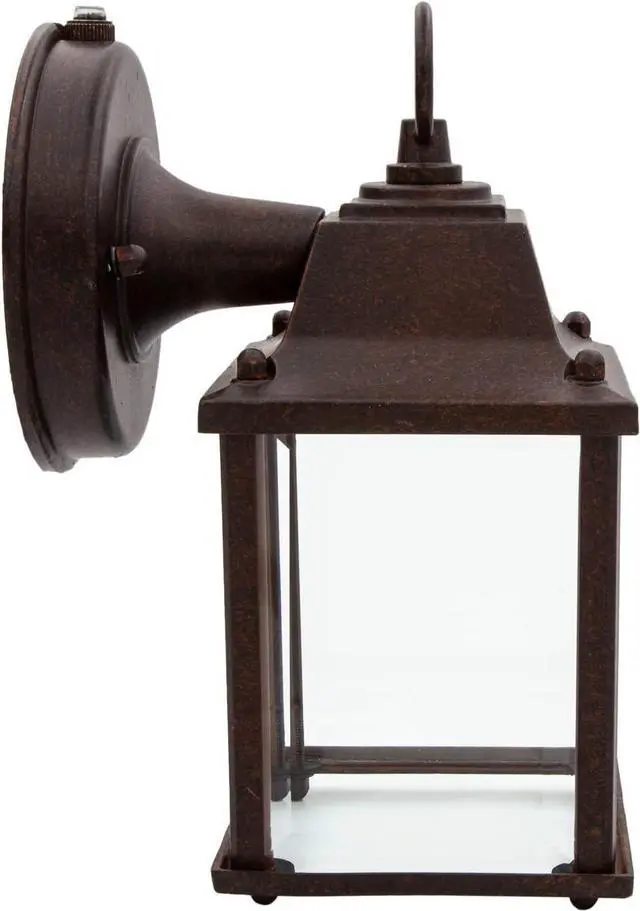 Alt view image 3 of 7 - Maxxima LED Porch Lantern Outdoor Wall Light - Aged Bronze with Clear Glass, 3000K Warm White, 650 Lumens, Dusk to Dawn Photocell Light Sensor, Patio or Porch Sconce Fixture, Exterior Lighting - Brown