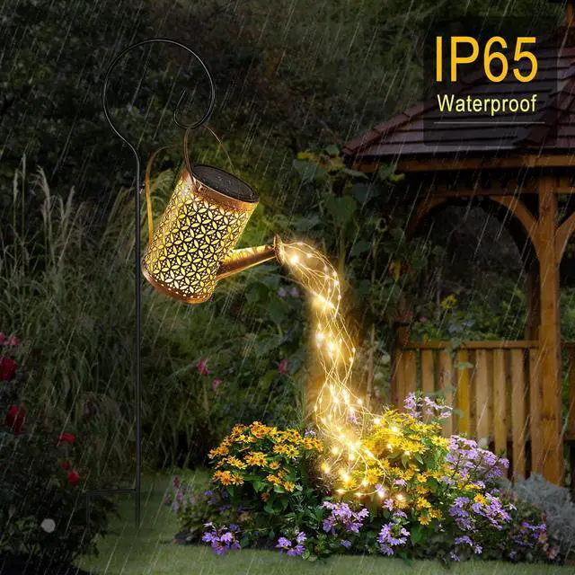 Alt view image 2 of 7 - Solar Watering Can Lights - Outdoor Garden Decor with Metal Hanging Solar Landscape Lights