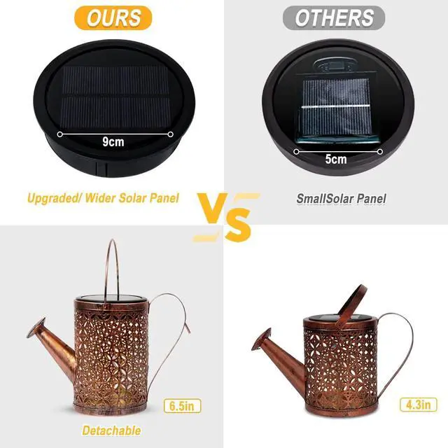 Alt view image 4 of 7 - Solar Watering Can Lights - Outdoor Garden Decor with Metal Hanging Solar Landscape Lights