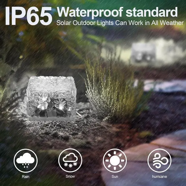 Alt view image 2 of 7 - Solar Brick Lights-Outdoor Solar Lights for Yard-Solar Brick Landscape Path Light 6 Pack LED Light Brick Garden Decor for Pathway Patio Walkway Backyard Decoration, DS-XBZ-1-1-1